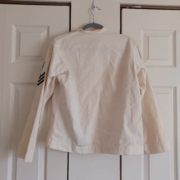 50s - 60s Vintage White 2 Navy Uniform Tops with Black Insignia. Shirts Retro - Picture 12 of 16